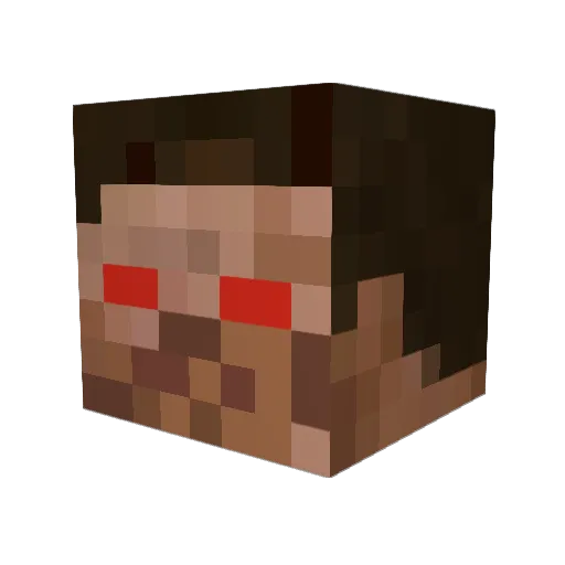 Binggator Minecraft avatar head, 3D render