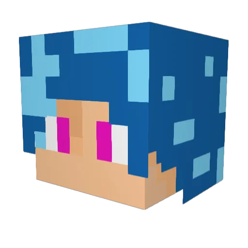 Bingine Minecraft avatar head, 3D render