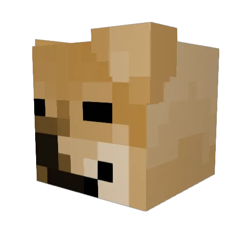 Bingleton Minecraft avatar head, 3D render