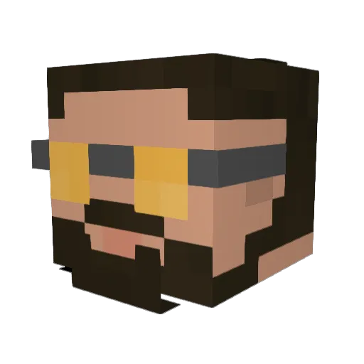 Bingo_ Minecraft avatar head, 3D render