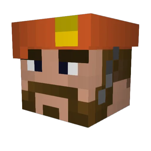 Bingoh Minecraft avatar head, 3D render