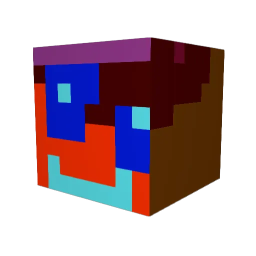 Bingtu Minecraft avatar head, 3D render