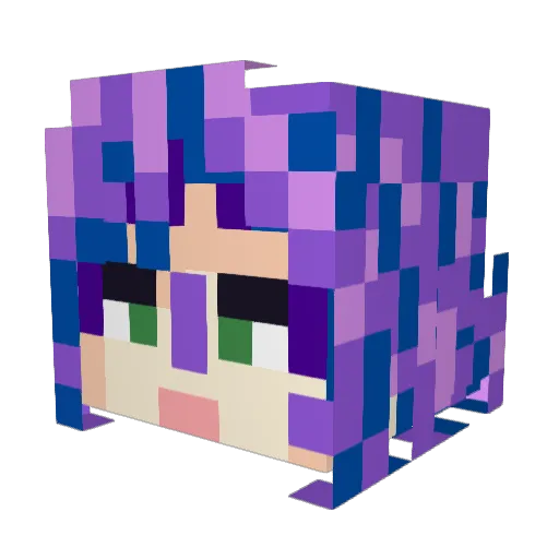 Bingulinha Minecraft avatar head, 3D render