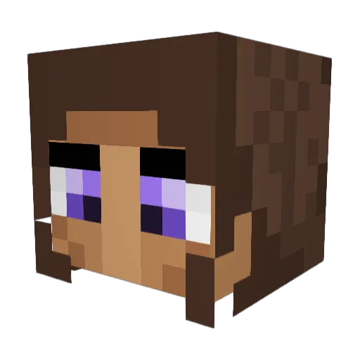 BiniBon Minecraft avatar head, 3D render