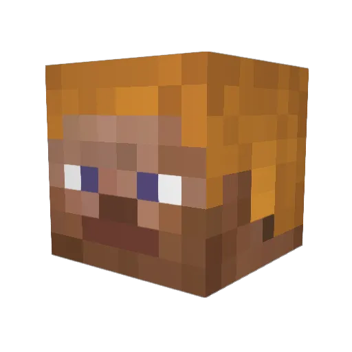 BinkZera Minecraft avatar head, 3D render