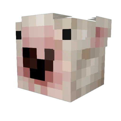 Binkity Minecraft avatar head, 3D render