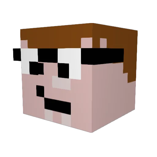 BinkyFishBoy Minecraft avatar head, 3D render