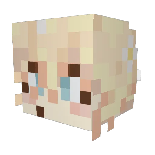 Binlio Minecraft avatar head, 3D render