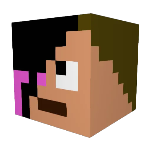 Binocorn Minecraft avatar head, 3D render