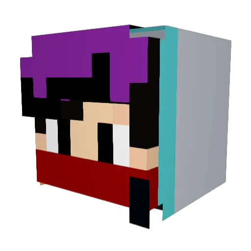 Bintsya Minecraft avatar head, 3D render