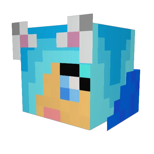 Binuk Minecraft avatar head, 3D render