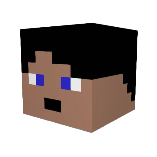 Binuxo Minecraft avatar head, 3D render