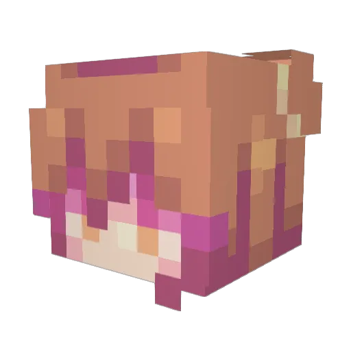 Binzee Minecraft avatar head, 3D render