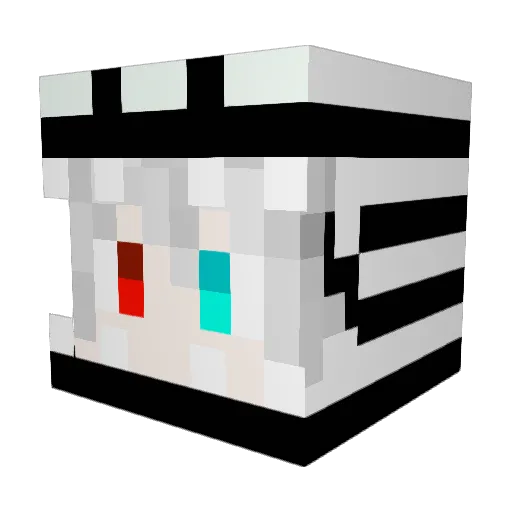Binzii Minecraft avatar head, 3D render