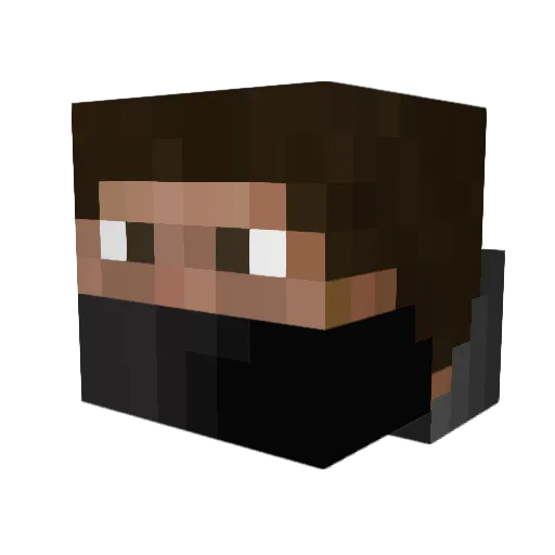 BioScarr Minecraft avatar head, 3D render