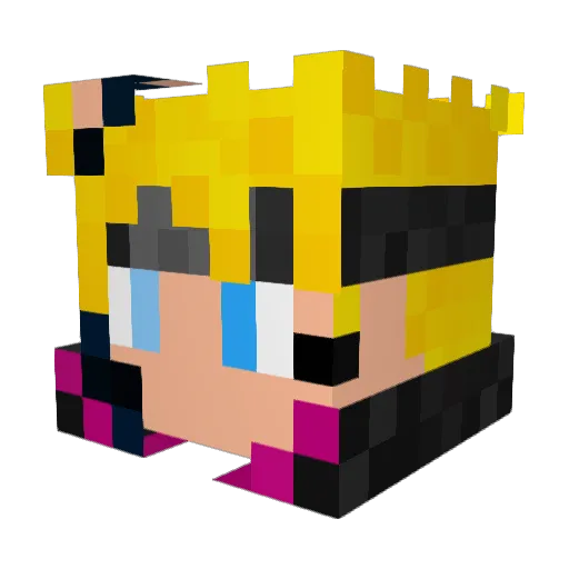 Biobo04 Minecraft avatar head, 3D render