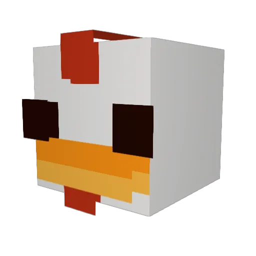 Biohair Minecraft avatar head, 3D render