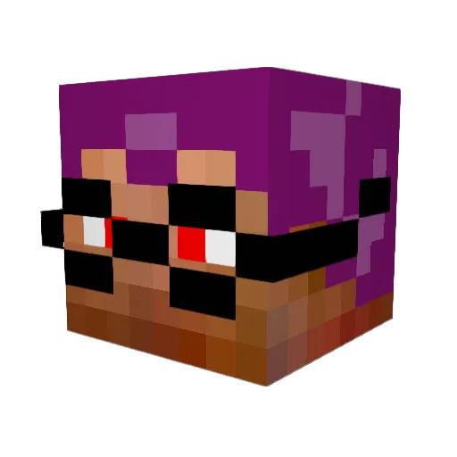 Biohermer Minecraft avatar head, 3D render