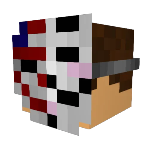 Biolet Minecraft avatar head, 3D render