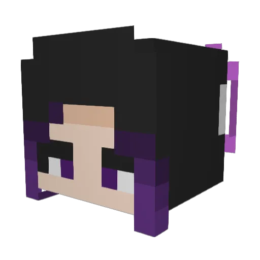 BiologyGirl Minecraft avatar head, 3D render