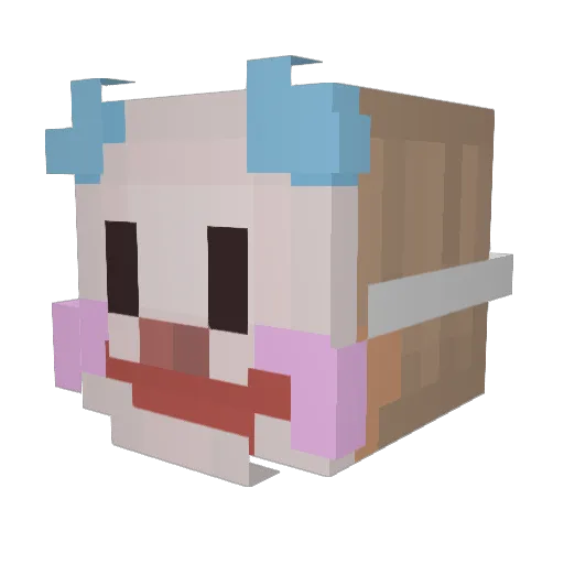 Biomac Minecraft avatar head, 3D render