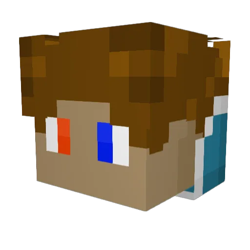 BionicGamer Minecraft avatar head, 3D render