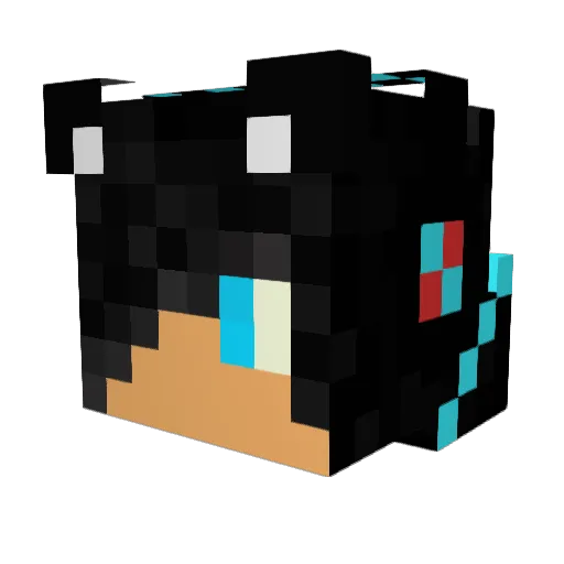 BionicWolfz Minecraft avatar head, 3D render