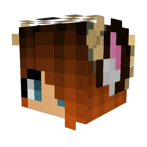 BioticGene Minecraft avatar head, 3D render