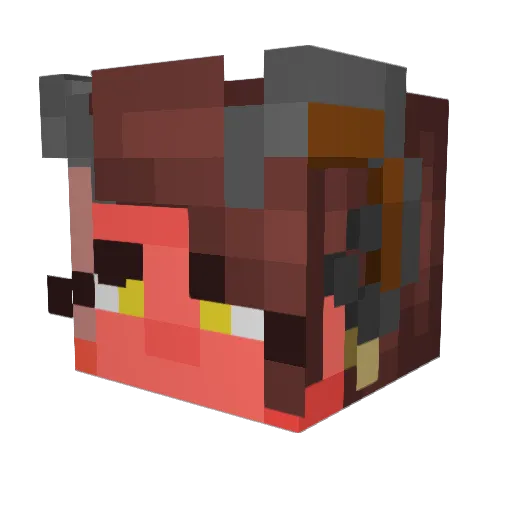 BioticWarlock Minecraft avatar head, 3D render