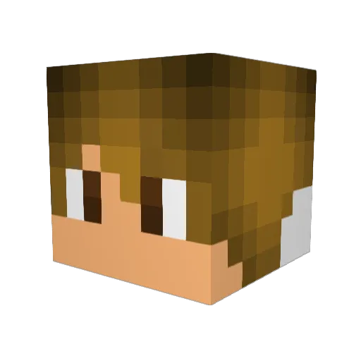 Biotin Minecraft avatar head, 3D render