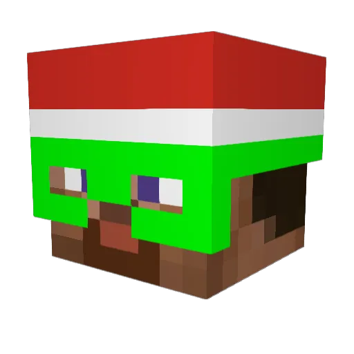 Bioxero Minecraft avatar head, 3D render
