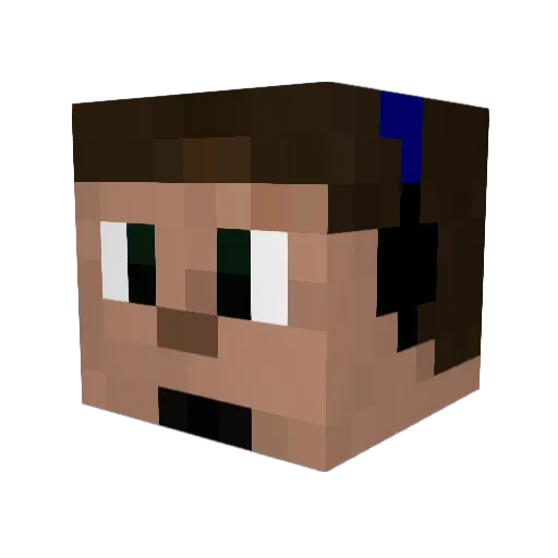 Bippah Minecraft avatar head, 3D render