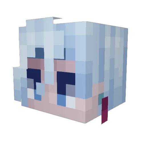 Biqui Minecraft avatar head, 3D render