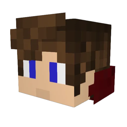 Biquini Minecraft avatar head, 3D render