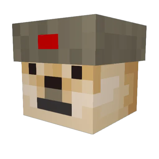 Birbalon Minecraft avatar head, 3D render