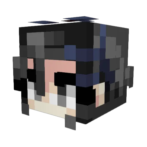 Birbii Minecraft avatar head, 3D render