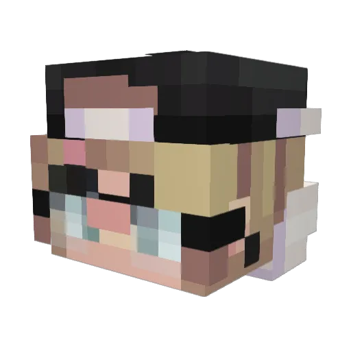 BirbsButt Minecraft avatar head, 3D render