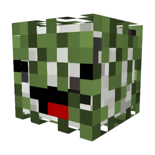 BirchHead Minecraft avatar head, 3D render