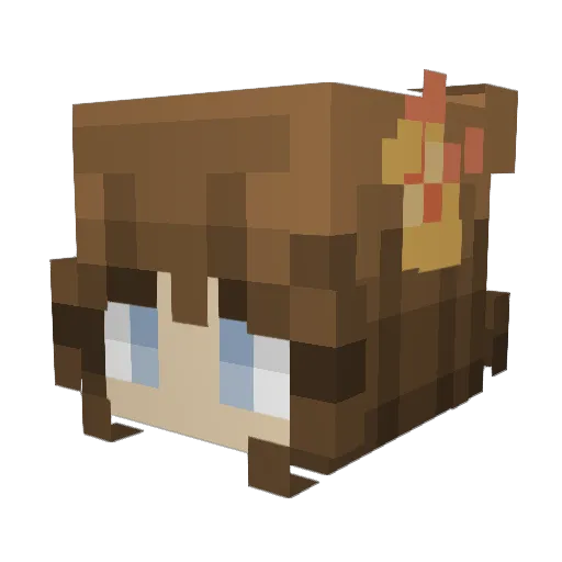 Birchfire Minecraft avatar head, 3D render