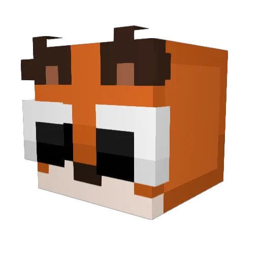 Birchnutt Minecraft avatar head, 3D render