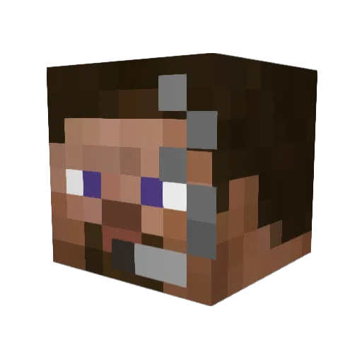 Birck_ Minecraft avatar head, 3D render