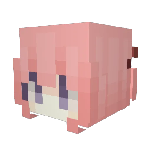 Bird Minecraft avatar head, 3D render