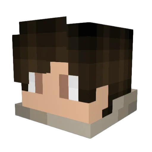 Birdiebudda Minecraft avatar head, 3D render