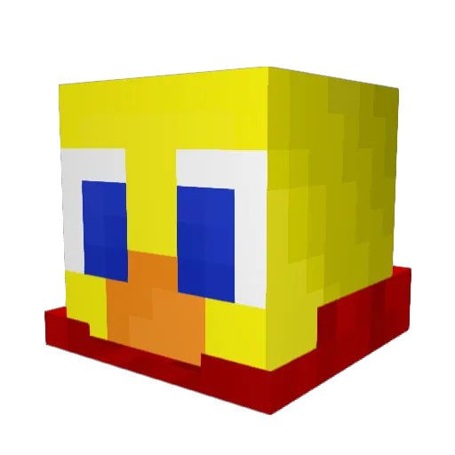 Birdieway Minecraft avatar head, 3D render