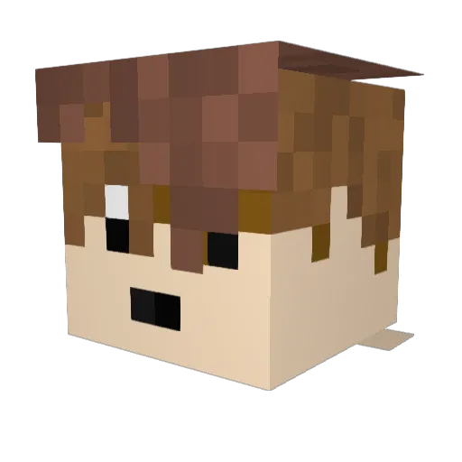 Birdo Minecraft avatar head, 3D render