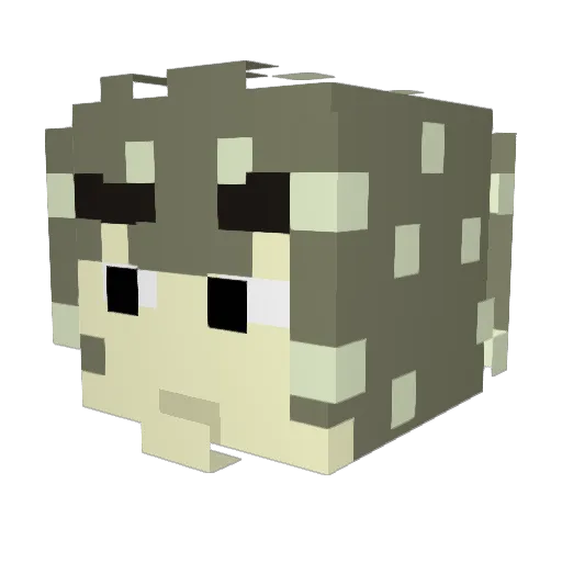 Birdpersn Minecraft avatar head, 3D render