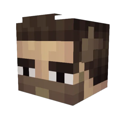 Birillo Minecraft avatar head, 3D render