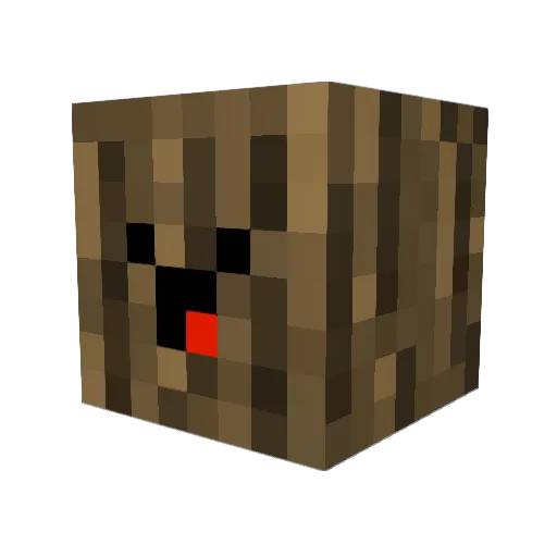 Birkenrinde Minecraft avatar head, 3D render