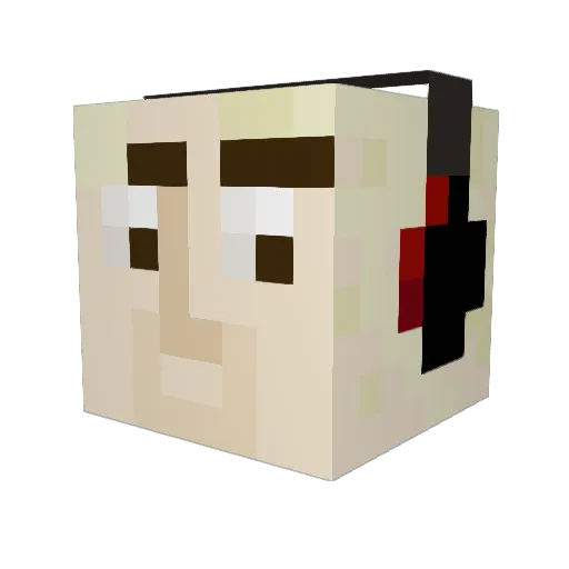 Birlie Minecraft avatar head, 3D render