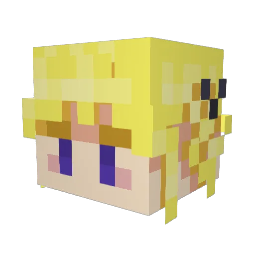 Birno Minecraft avatar head, 3D render